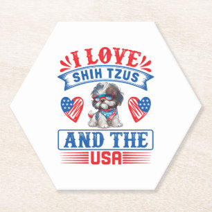 I Liebe Shih Tzus und USA Untersetzer