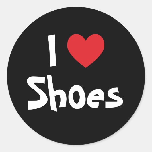 I Liebe Shoes Runder Aufkleber (Vorderseite)