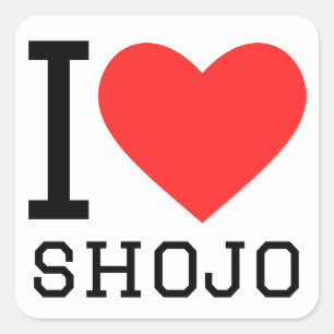 I Liebe Shojo Quadratischer Aufkleber