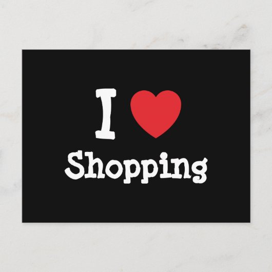 I Liebe Shopping heart custom personalisiert Postkarte (Vorderseite)