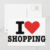 I Liebe Shopping Postkarte (Vorne/Hinten)