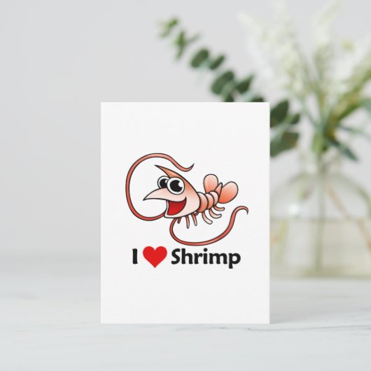 I Liebe Shrimp Postkarte (Stehend Vorderseite)