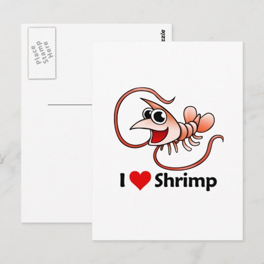 I Liebe Shrimp Postkarte (Vorne/Hinten)