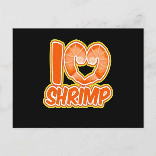 I Liebe Shrimps Meeresfrüchte Postkarte (Vorderseite)