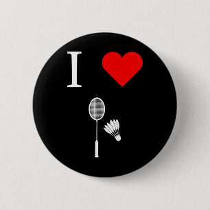 I Liebe Shuttle Badminton Button