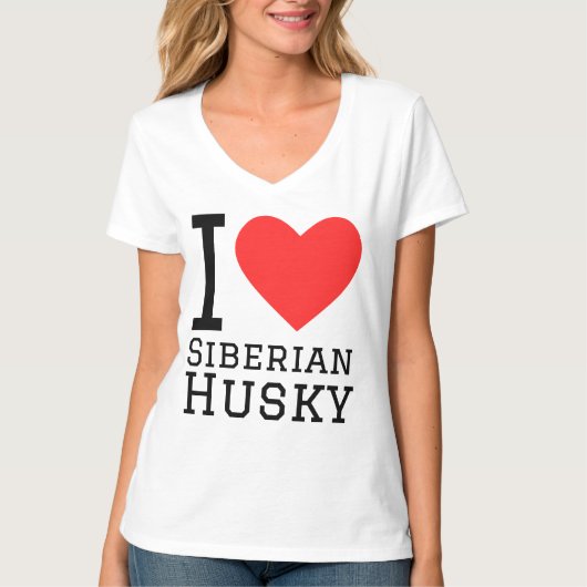 I Liebe sibirischen Husky T-Shirt (Vorderseite)