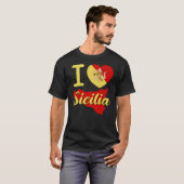 I Liebe Sicilia ( I Sizilian Heart Sicilia) T-Shirt (Vorne ganz)