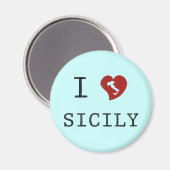 I Liebe Sicily Magnet (Vorderseite/Rückseite)