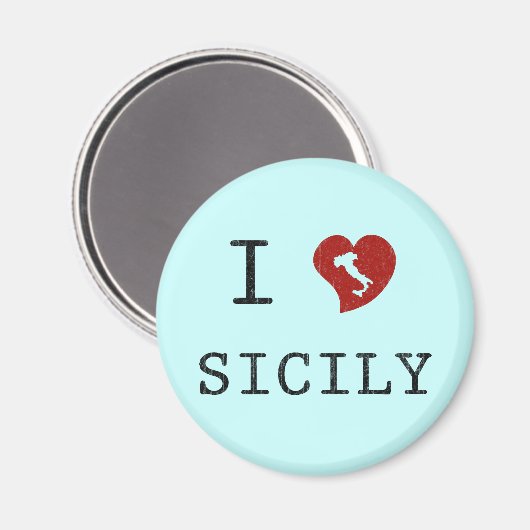 I Liebe Sicily Magnet (Vorderseite/Rückseite)