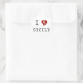 I Liebe Sicily Runder Aufkleber (Tasche)