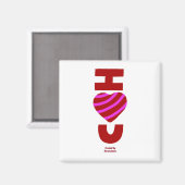 I Liebe Sie 2 Zoll Square Magnet (Vorderseite/Rückseite)