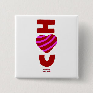 I Liebe Sie 2-Zoll-Square-Taste Button