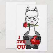 i Liebe Sie alpaca Briefpapier (Vorne/Hinten)