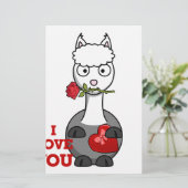 i Liebe Sie alpaca Briefpapier (Stehend Vorderseite)