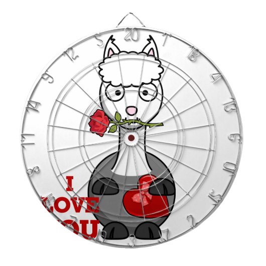 i Liebe Sie alpaca Dartscheibe (vorne)