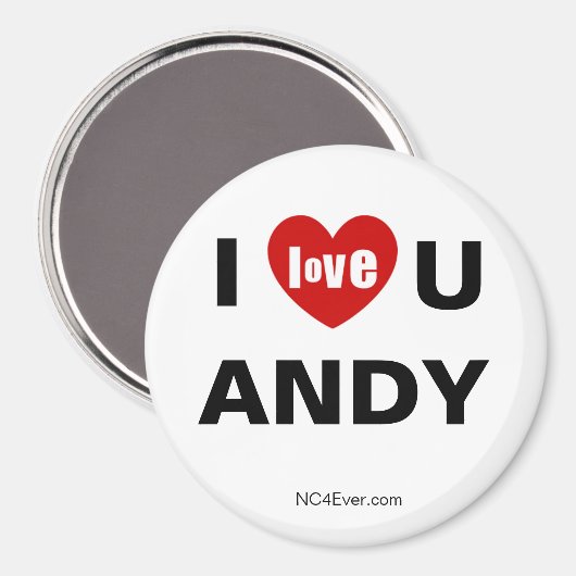 I Liebe Sie ANDY Kühlschrankmagnet (Vorderseite/Rückseite)