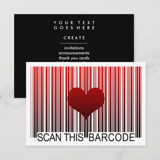 I LIEBE SIE BARCODE EINLADUNG (Vorne/Hinten)