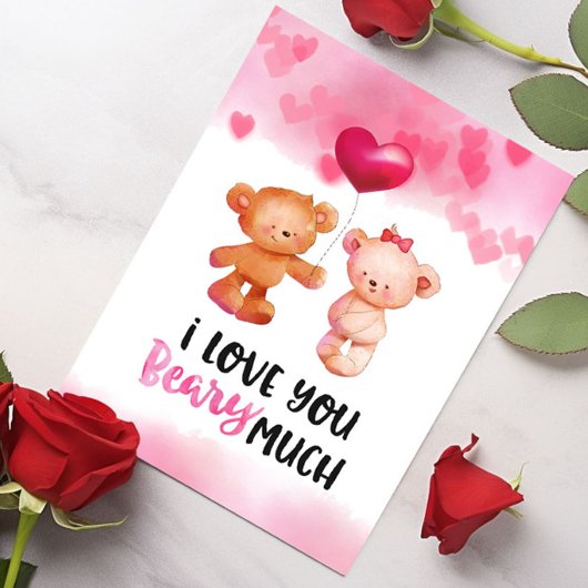 I Liebe Sie Beary viel Valentine Karte