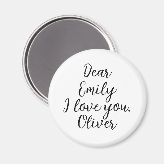 I Liebe Sie benennen Vorlage Magnet (Vorderseite/Rückseite)