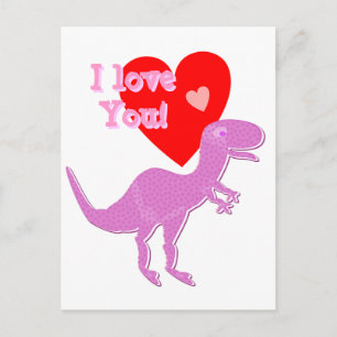 I Liebe Sie Cartoon Dinosaur T-Rex Postkarte