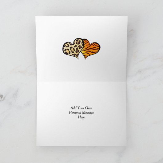 I Liebe Sie Custom Fotos Leopard und Tiger Print Karte (Innenseite)