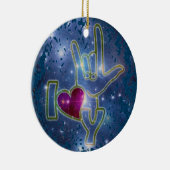 I LIEBE SIE/dunkelblauer Spritzer der Keramikornament (Rechts)