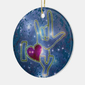 I LIEBE SIE/dunkelblauer Spritzer der Keramikornament (Links)