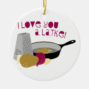 I Liebe Sie ein Latke! Keramik Ornament