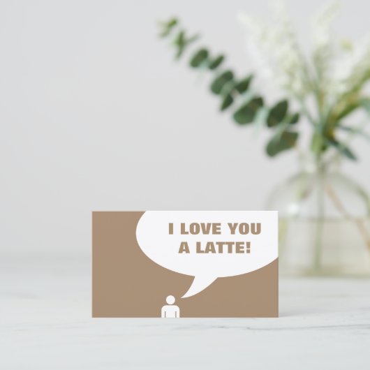 i Liebe Sie eine Latte-Kaffeekarte Treuekarte (Stehend Vorderseite)