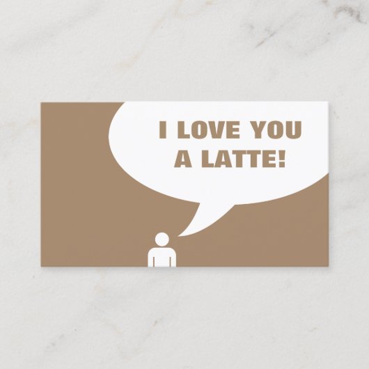 i Liebe Sie eine Latte-Kaffeekarte Treuekarte (Vorderseite)