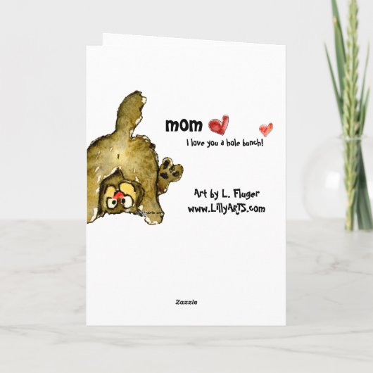 I Liebe Sie eine Loch-Bündel-Mama-Katzen-Karte Karte (Rückseite)