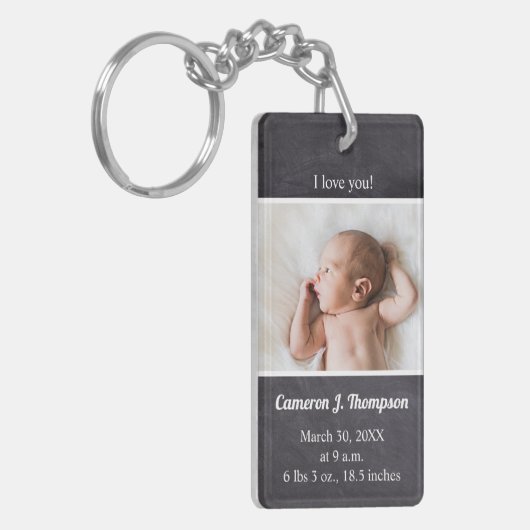 I Liebe Sie Einführung der Geburt von Fotos Schlüsselanhänger (Vorderseite links)