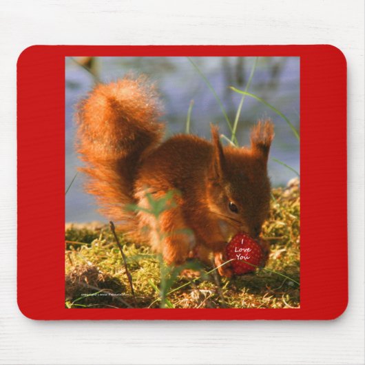 I Liebe Sie Erdbeere Mousepad (Vorne)