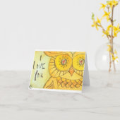 I Liebe Sie - Eule Karte (Gelbe Blume)