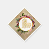 I Liebe Sie Extravagant Golden Verziert Herzens mi Serviette (Ecke)