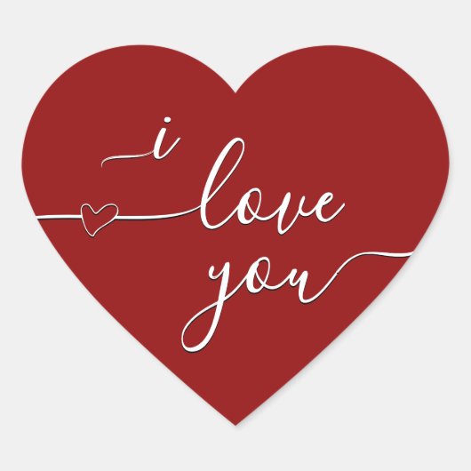 i Liebe Sie extravagante Schrift auf klassisch rot Herz-Aufkleber (Vorderseite)