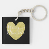 I Liebe Sie fahren Safe Gold Heart Keychain Schlüsselanhänger (Rückseite)