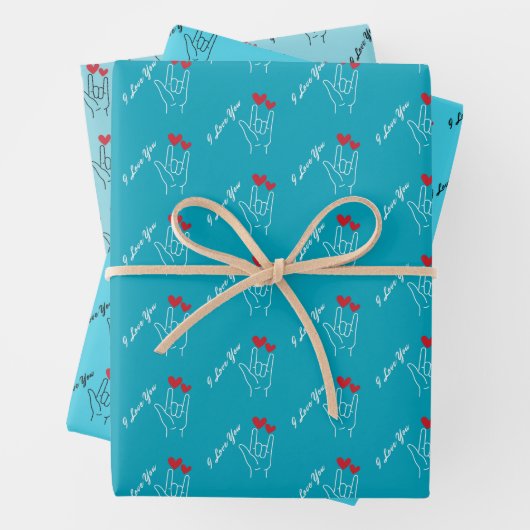 I Liebe Sie - Gebärdensprache - Gehörhaftes Bewuss Geschenkpapier Set (Beispiel)
