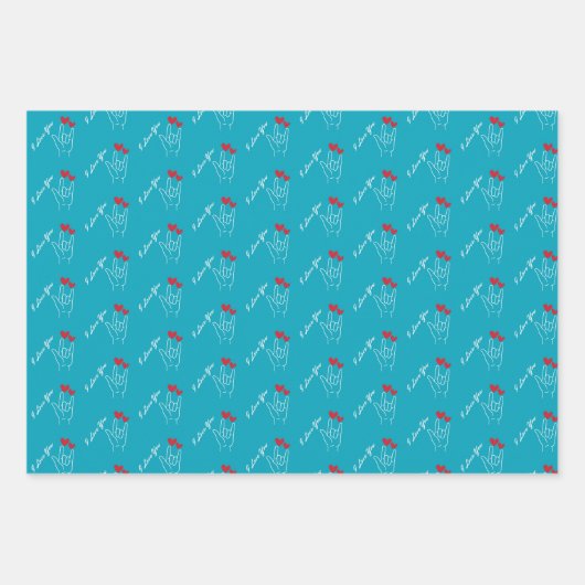 I Liebe Sie - Gebärdensprache - Gehörhaftes Bewuss Geschenkpapier Set (Vorderseite)