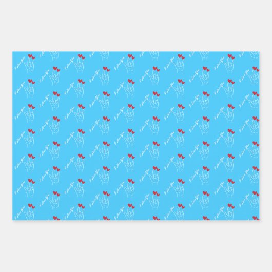 I Liebe Sie - Gebärdensprache - Gehörhaftes Bewuss Geschenkpapier Set (Vorderseite)