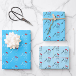 I Liebe Sie - Gebärdensprache - Gehörhaftes Bewuss Geschenkpapier Set