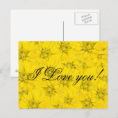 i Liebe Sie gelbe Blume Postkarte (Vorne/Hinten)