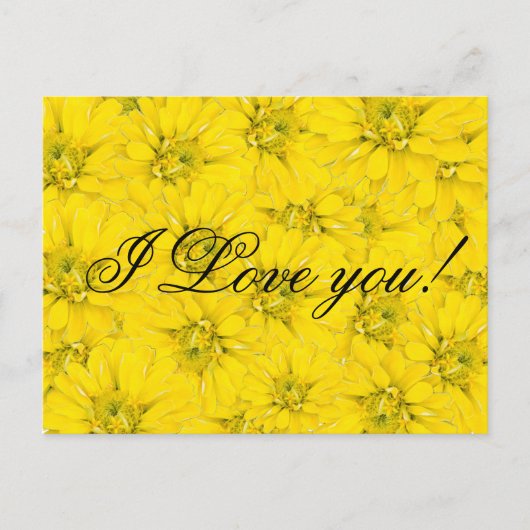i Liebe Sie gelbe Blume Postkarte (Vorderseite)