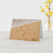 I Liebe Sie geschrieben auf den Sand Karte (Gelbe Blume)
