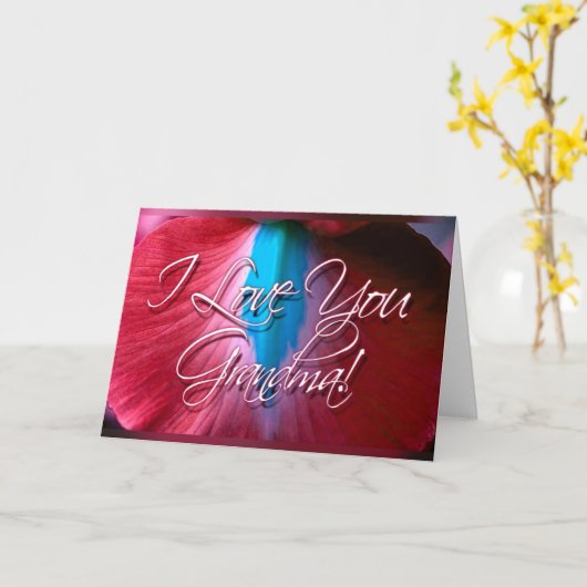 I Liebe Sie Großmutter! Karte (rote Orchidee) (Gelbe Blume)