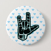 I Liebe Sie (Hand ASL) Button (Vorderseite)