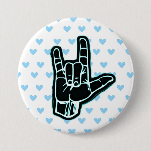 I Liebe Sie (Hand ASL) Button (Vorderseite)