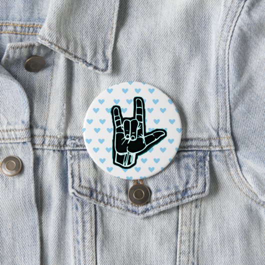 I Liebe Sie (Hand ASL) Button (Beispiel)