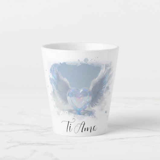 *~* I Liebe Sie Herz Crystal Wings AP78 Ti Amo Milchtasse (Vorderseite)