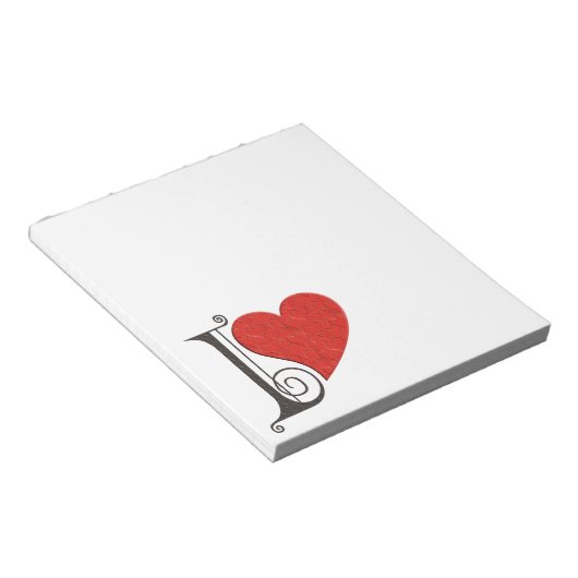 I LIEBE SIE - Herz Notizblock (angewinkelt)